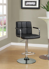 Coaster Palomar Adjustable Height Bar Stool Black and Chrome Model 121095
